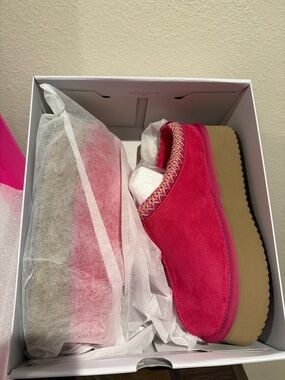 Corkys Hot Pink Suede Platform Slip-On Shoes